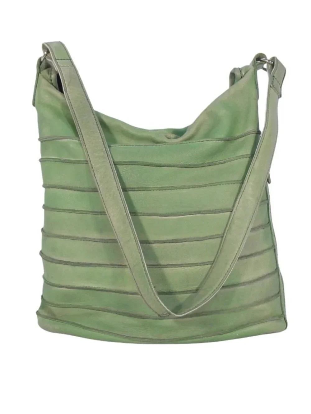 NORTHSTYLE Sheep Leather Soft Green Slouchy Shoulder Bag - Made in INDIA